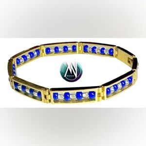 Stainless steel ilde de Yemaya Bracelet (Czech Beads) yoruba religion africana